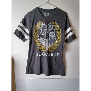 Harry Potter Hogwarts Brown Gold Glitter Leaves Short Sleeves Youth 2XL Shirt